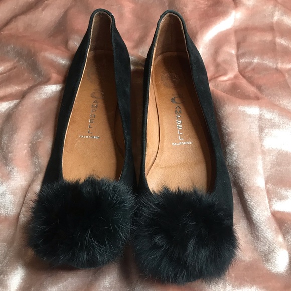 Jeffrey Campbell Suede Flats Rabbit Fur Pom 9 - Picture 5 of 7